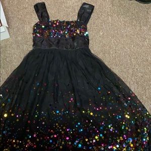 Black, colorful formal dress